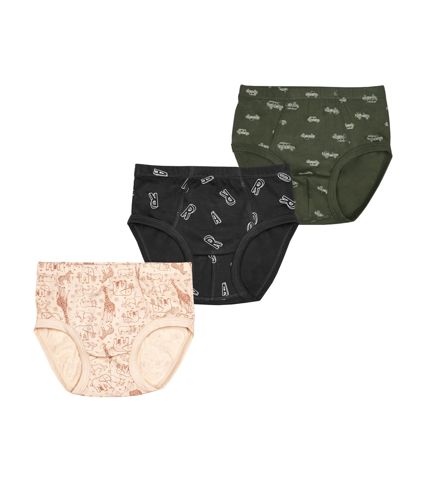 Meet My Feet Safari Briefs - Set of 3