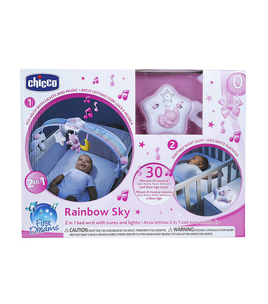 Rainbow Sky Cot Mobile - Pink