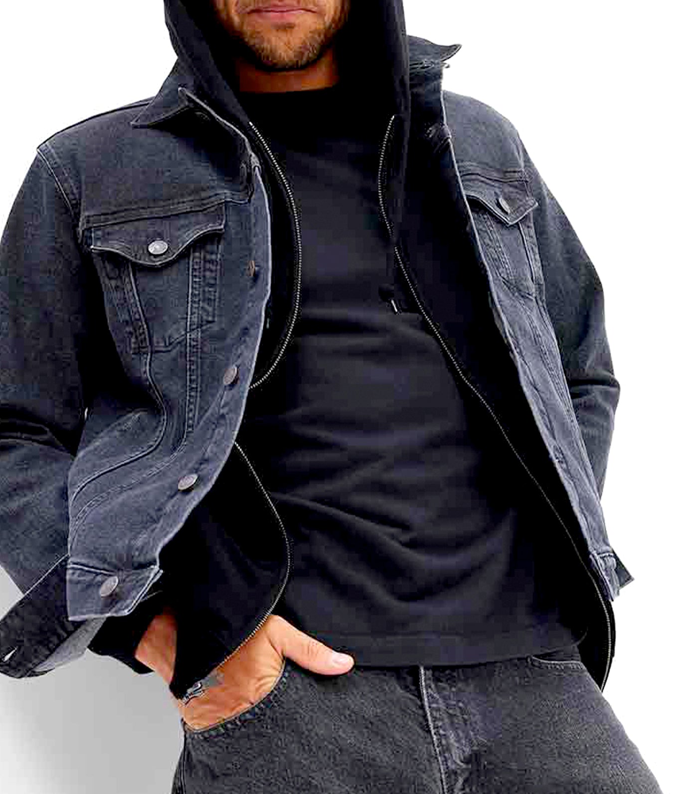 Denim Jacket with Washwell Black Wash