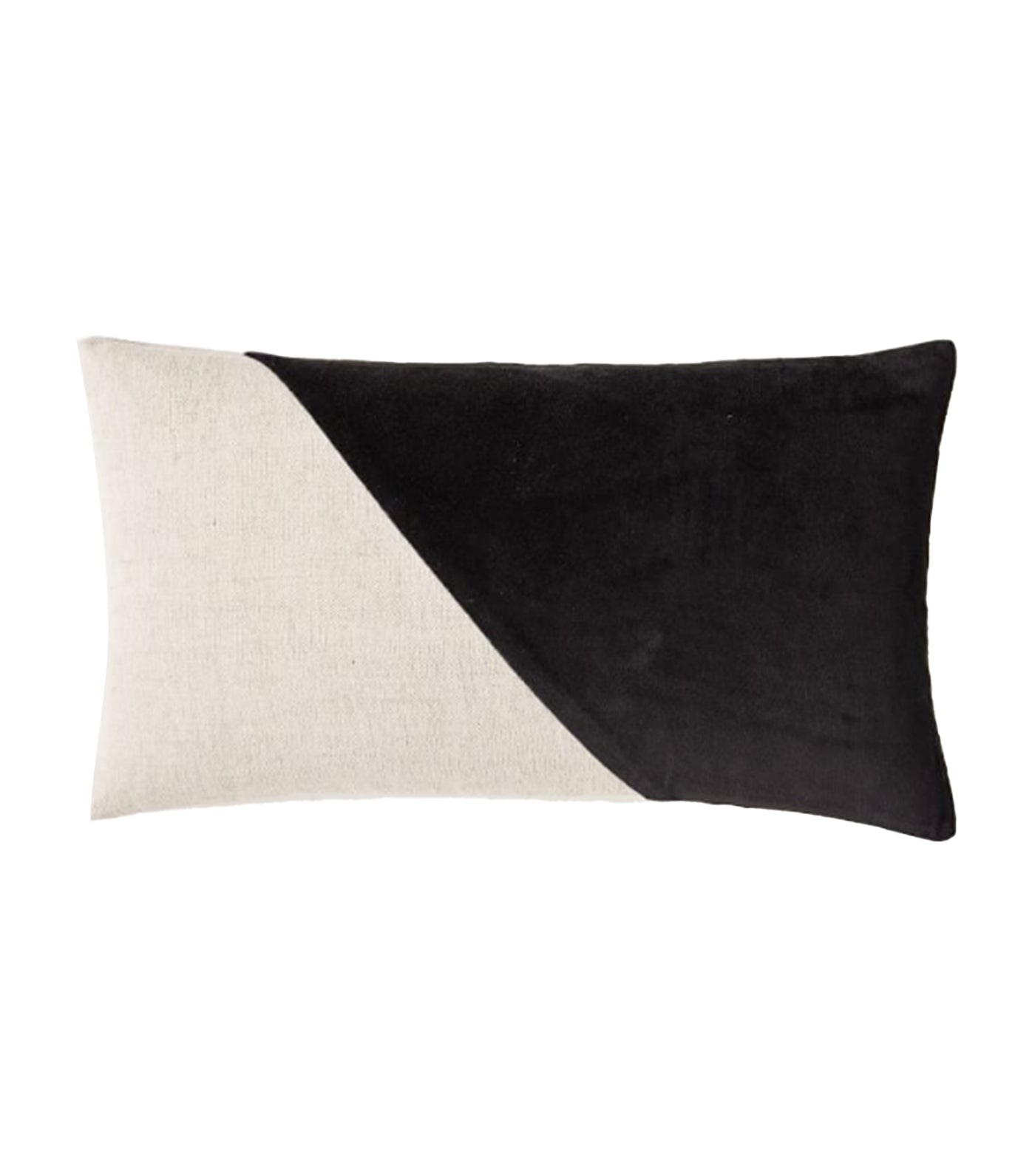 west Cotton Linen + Velvet Corners Lumbar Pillow Cover