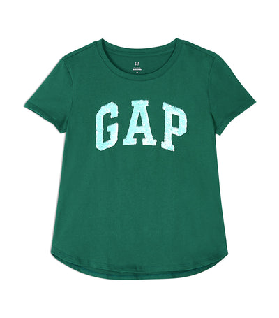 Kids Gap Flippy Sequins Logo Tee - Ivan Green