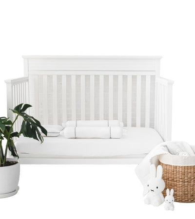 Organic Bamboo Lyocell Fitted Crib Sheet - White