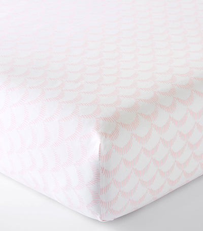 Scallop Geo Crib Fitted Sheet - Pink