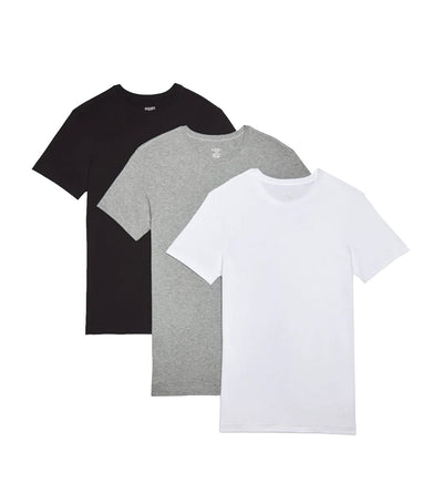 Three-Pack (X) Performance Cotton Crew Neck Shirt in Multicolor Gray