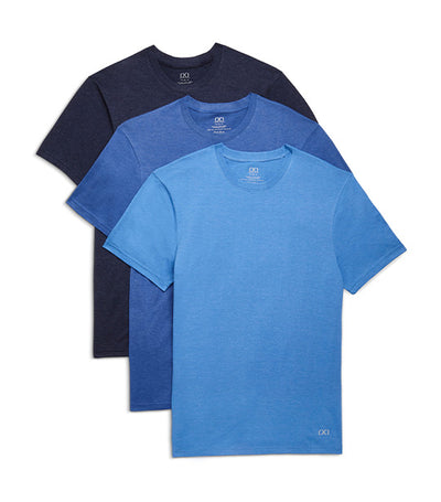 Three-Pack (X) Performance Cotton Crew Neck Shirt in Blue