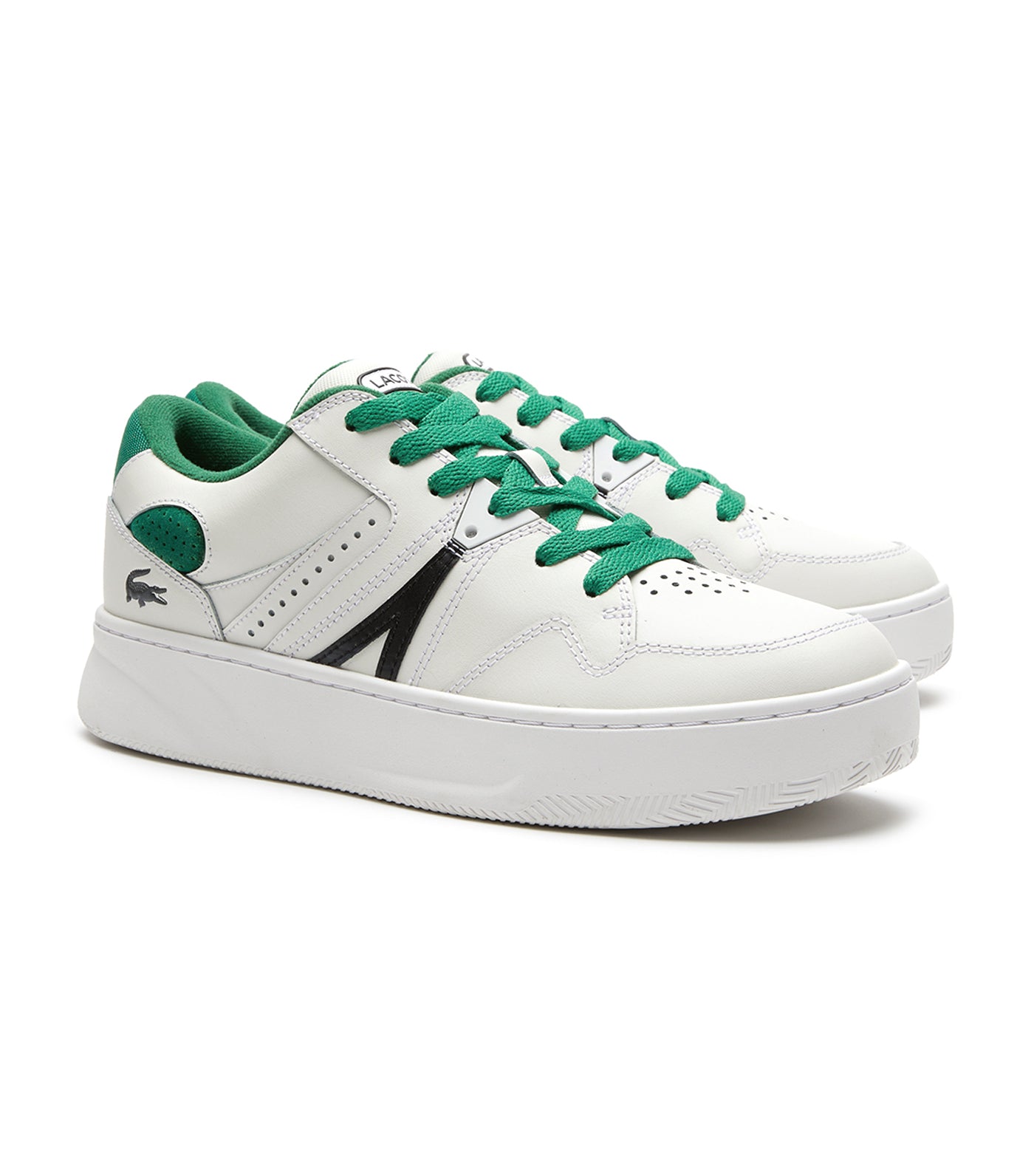 Men's L005 Leather Color-Pop Sneakers White/Green