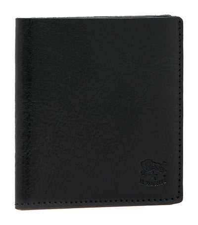 Men's Bi-Fold Wallet in Soft Calf Leather Black