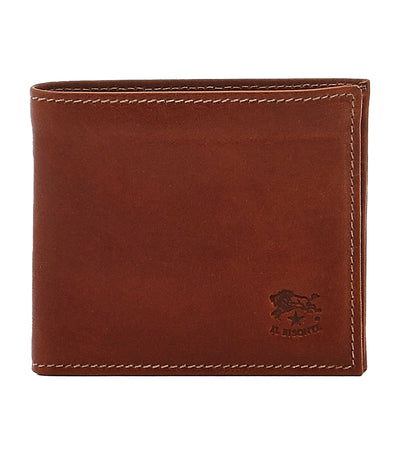 Men's Bi-Fold Wallet in Soft Calf Leather Brown