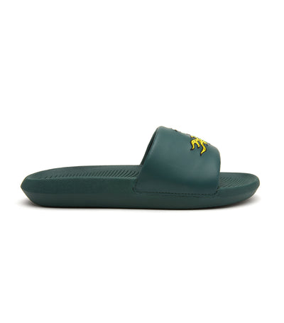 Men's Croco Synthetic Slides Green/Yellow