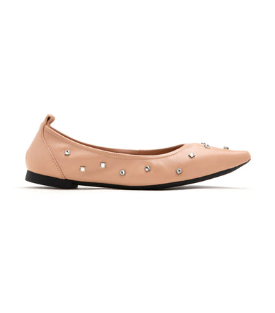 Crystal Sprinkled Pointed Flats Almond
