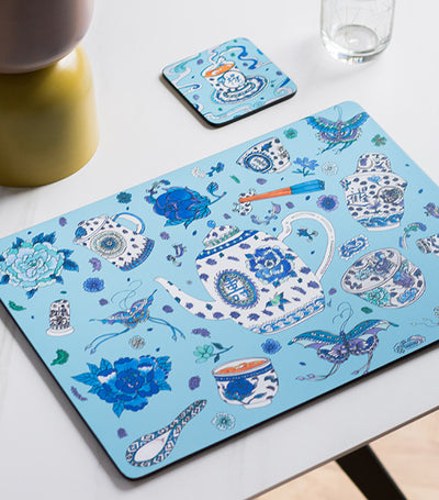 Jim Weaver Designs Longevitea Placemats and Coasters - Blue