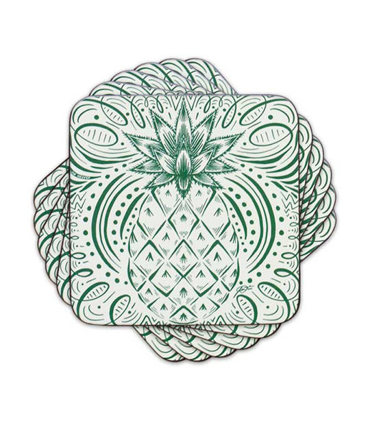 Jim Weaver Designs Boodle Fight Placemats and Coasters - Green