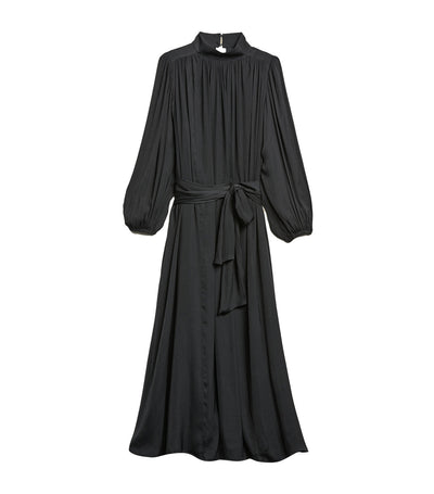 Slit-Back Maxi Dress Black