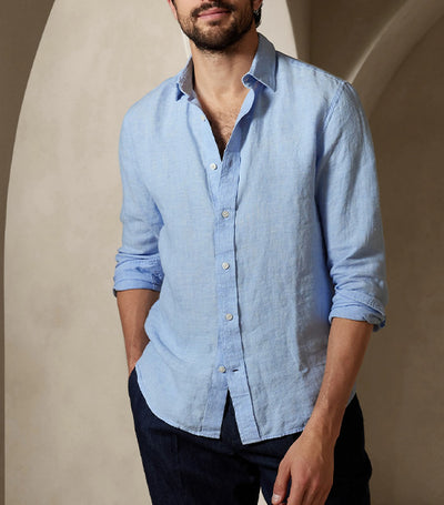 Castello Linen Shirt Blue