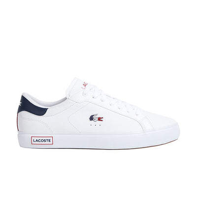Women's Powercourt Leather Tricolor Sneakers White/Navy/Red
