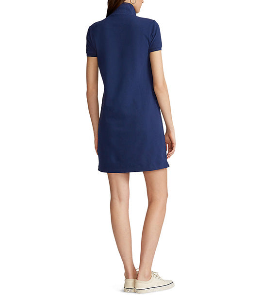 Women’s Cotton Mesh Polo Dress Blue