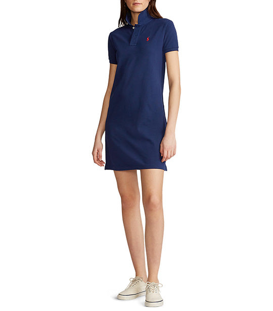 Women’s Cotton Mesh Polo Dress Blue