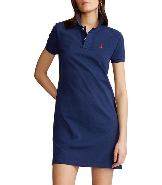Women’s Cotton Mesh Polo Dress Blue