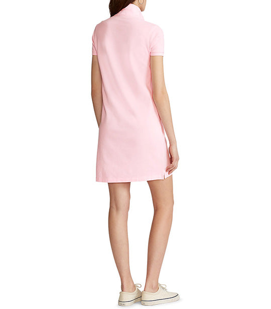 Women’s Cotton Mesh Polo Dress Pink