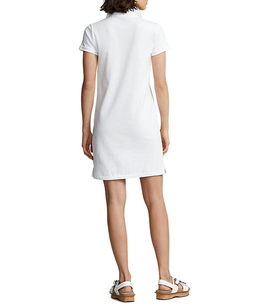 Women’s Cotton Mesh Polo Dress White