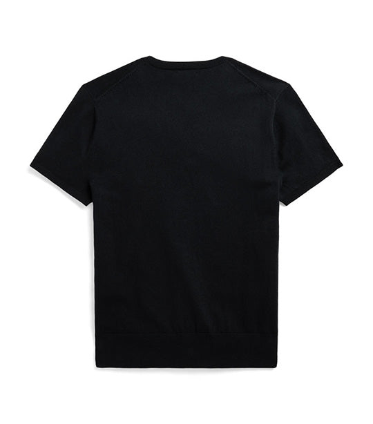 Women’s Cotton-Blend Short-Sleeve Sweater Black