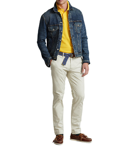 Men’s Custom Slim Fit Mesh Polo Shirt Yellow