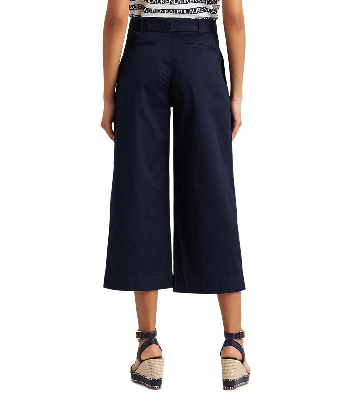 Women's Micro-Sanded Twill Belted Wide-Leg Pants Navy