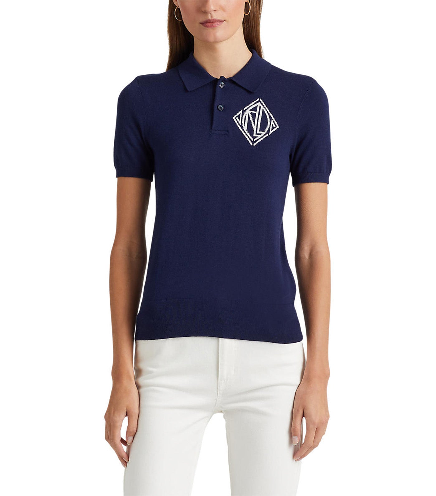 Women's Jersey Polo Shirt Navy