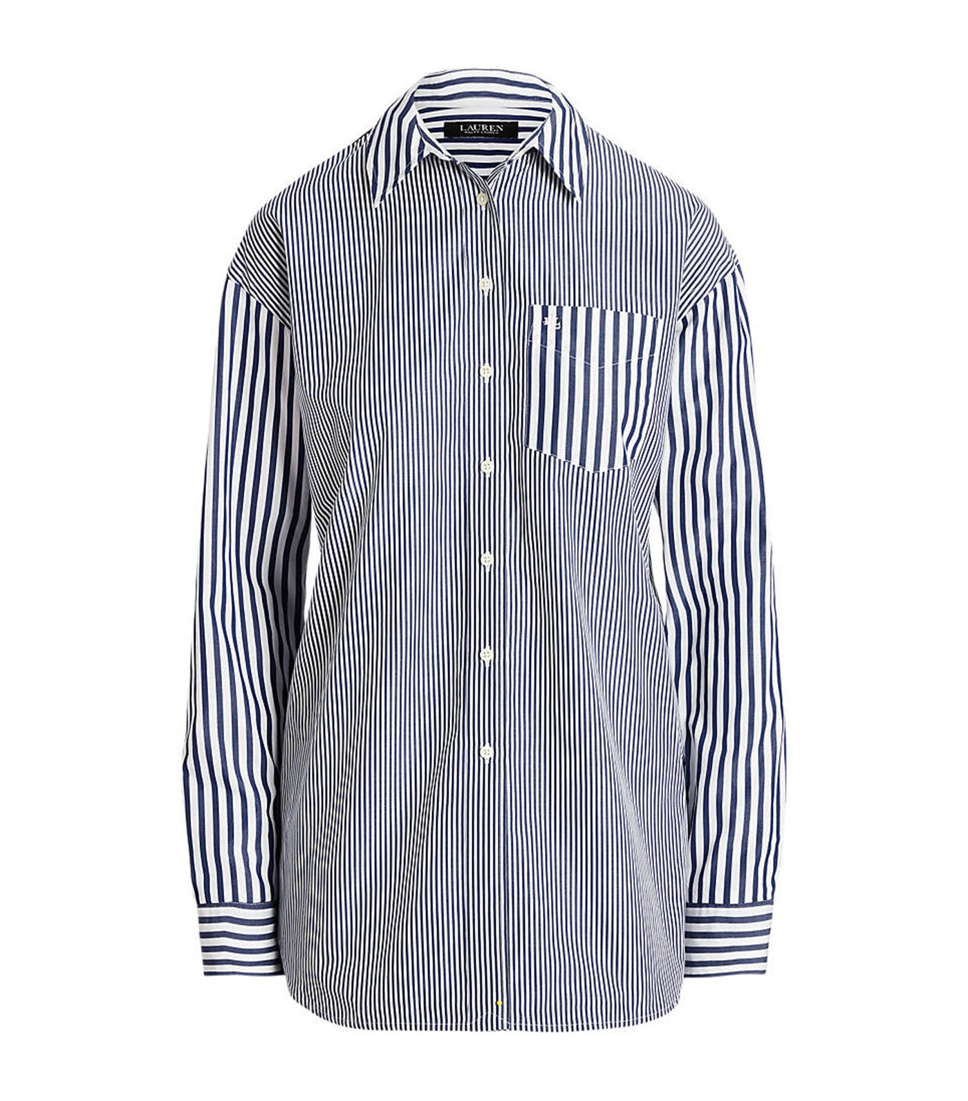 Women's Striped Cotton Broadcloth Shirt Blue