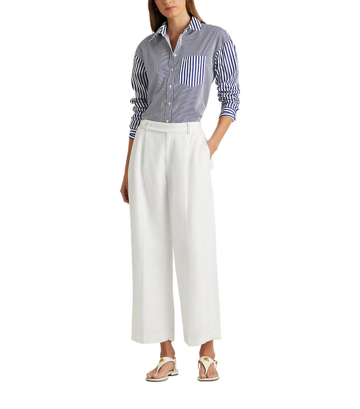 Women's Striped Cotton Broadcloth Shirt Blue