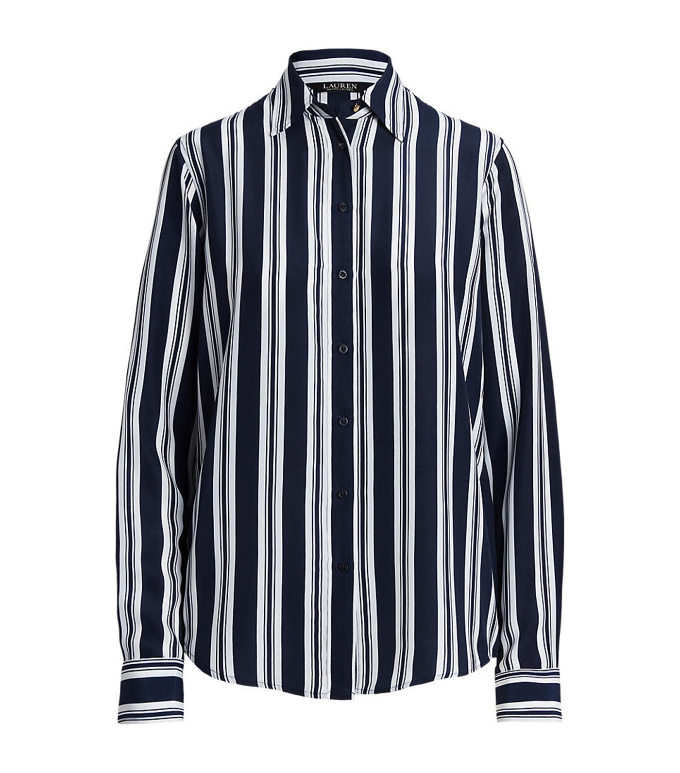 Women's Striped Crepe Shirt Navy