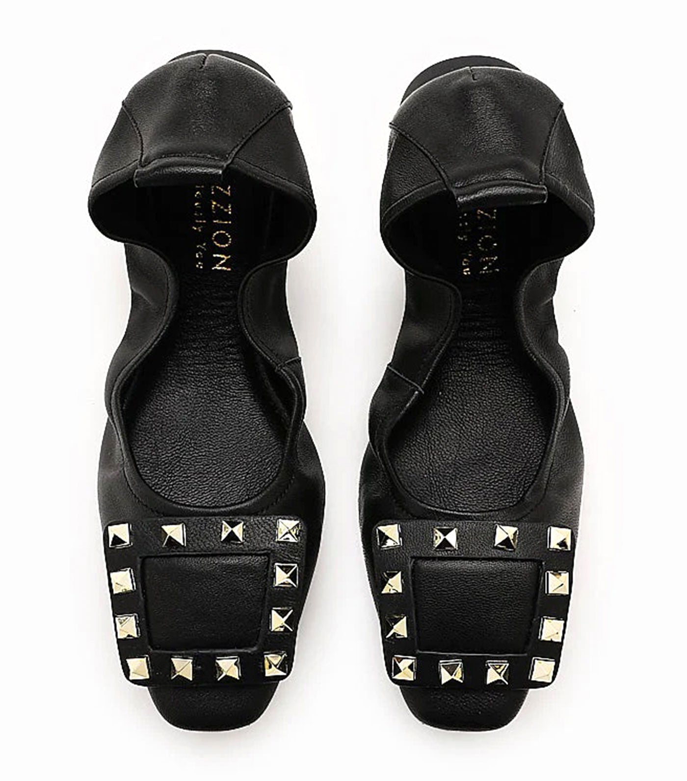 Vivienne Studded Foldable Flats Black