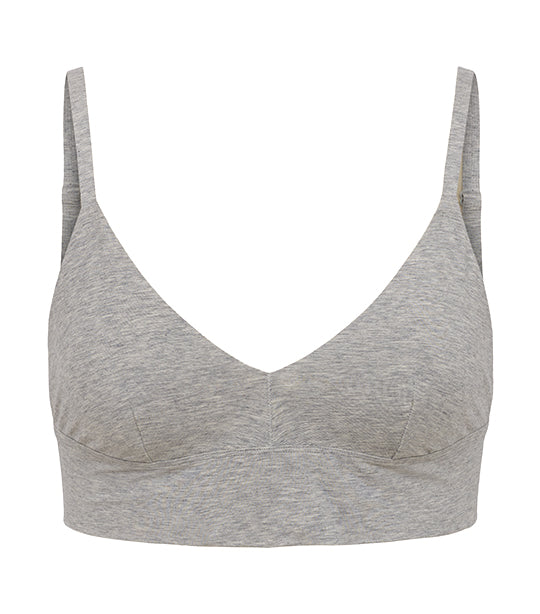 Cotton-Control Unlined Bralette Heather Gray