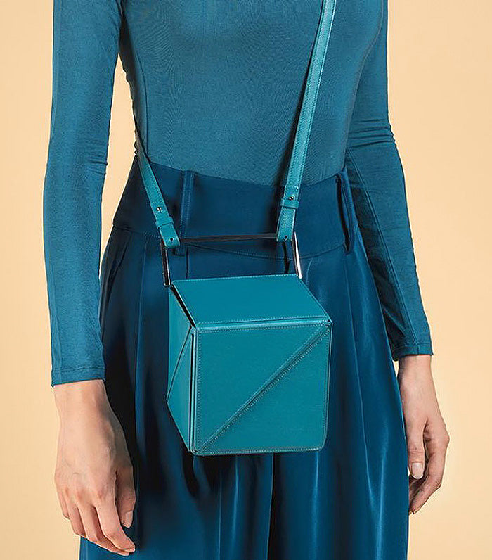 Cube Classic Foldable Handbag Peacock