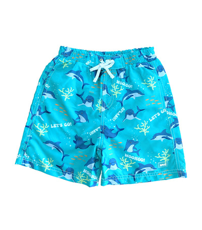 Boys UV Board Shorts, Dolphin