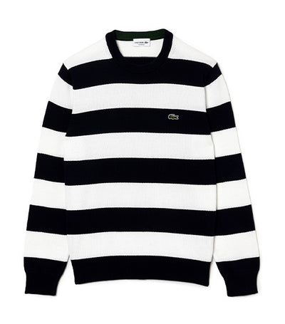 Men's Striped Organic Cotton Jersey Sweater Flour