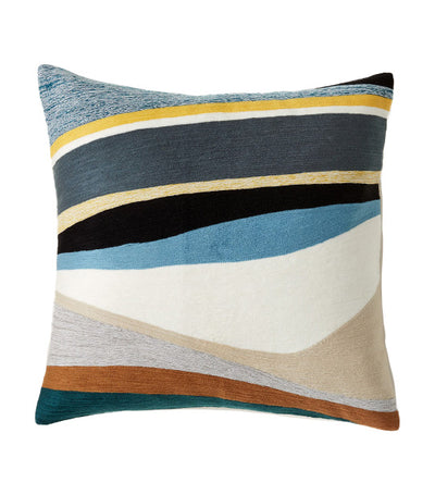west elm Crewel Rising Tide Pillow Cover - Washed Lagoon