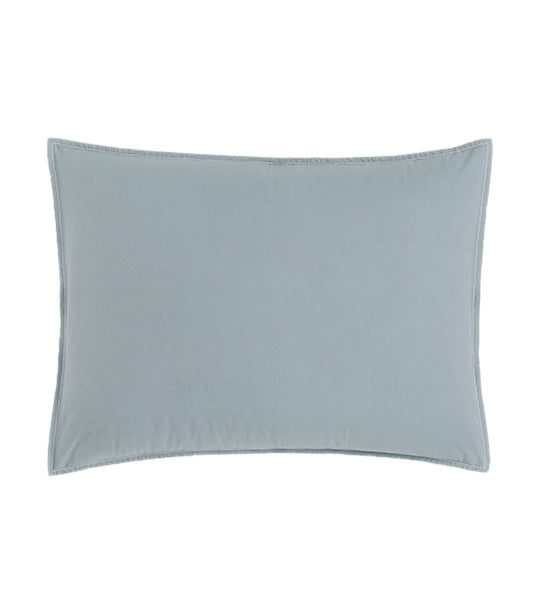 west elm Organic Washed Cotton Standard Sham - Arctic Blue