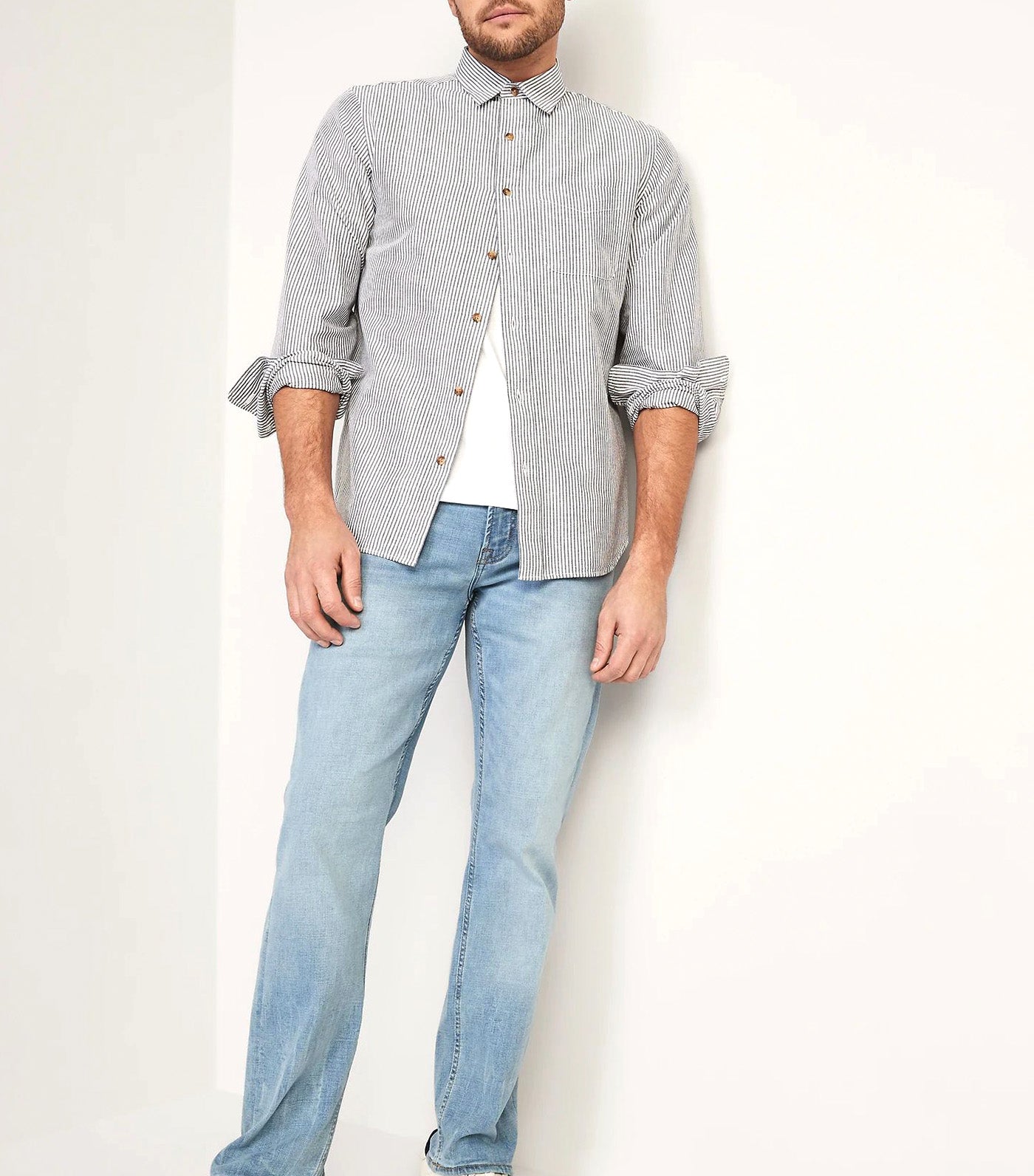 Straight 360° Stretch Performance Jeans for Men Light Wash