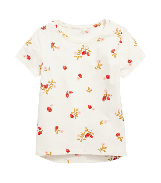 Old Navy Kids Softest Printed T-Shirt for Girls - Strawberries & Cream