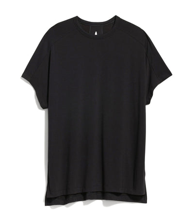 UltraLite Oversized Rib-Paneled Tunic T-Shirt for Women Black Jack