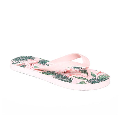 Printed Flip-Flop Sandals for Girls (Partially Plant-Based) - Flamingo