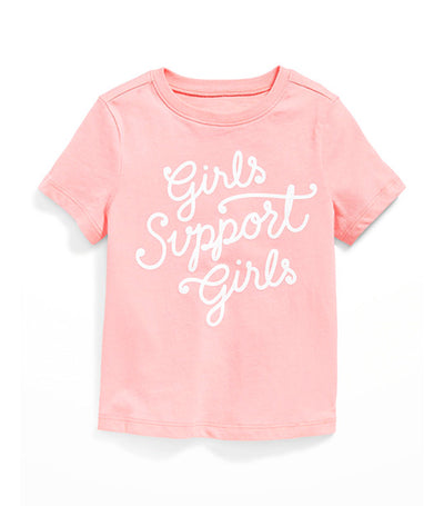 Old Navy Kids Unisex Graphic T-Shirt for Toddler - Girls Support Girls