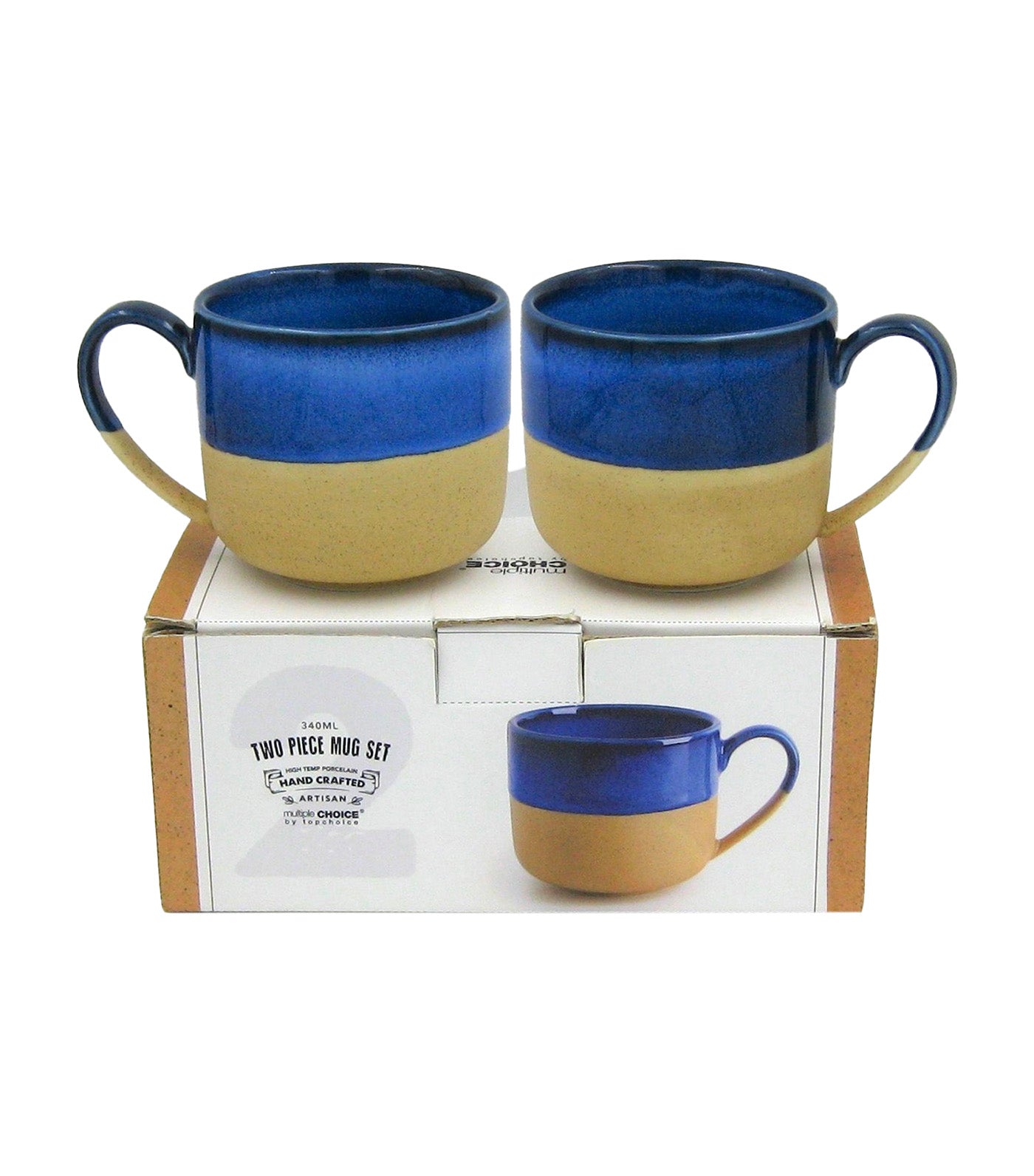 Multiple Choice Artisan Blue Mug - Set of 2
