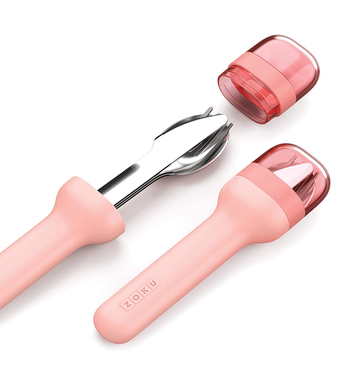 zoku pocket utensil set - peach