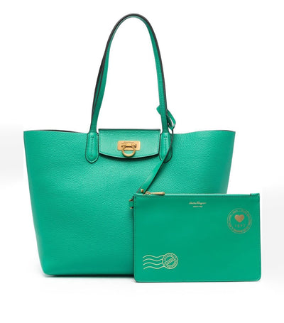 Gancini Tote Bag Small Emerald