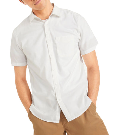 Built-In Flex Everyday Short-Sleeve Oxford Shirt For Men Bright White