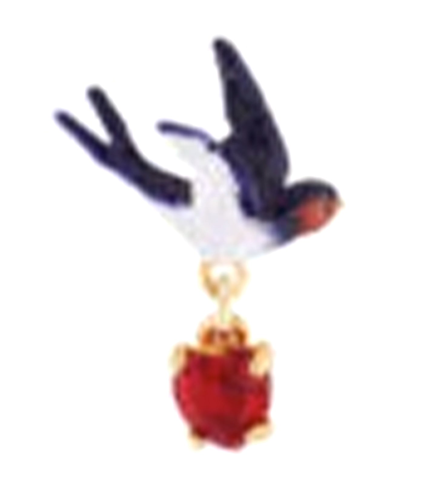 Swallow And Heart Stud Earrings