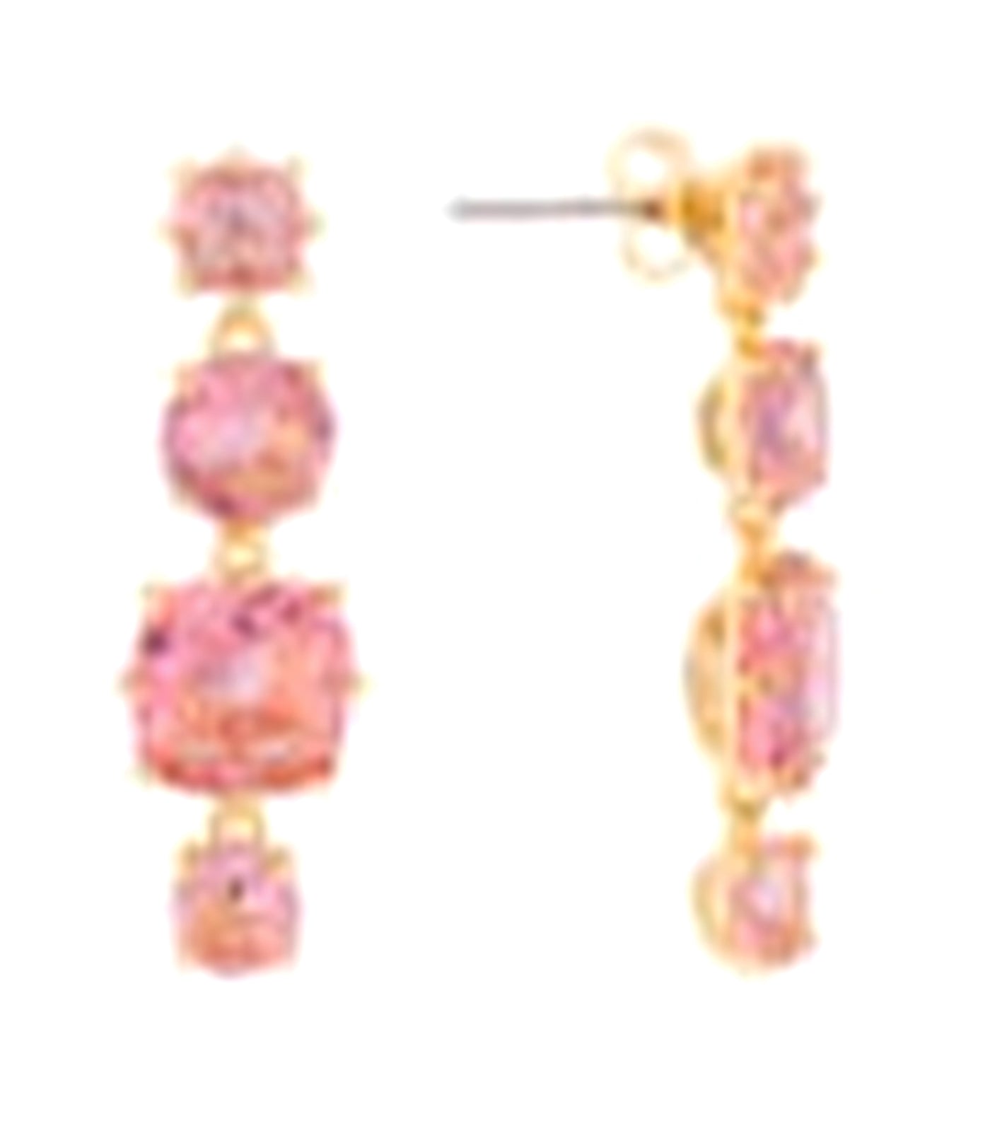 La Diamantine 4 Stones Stud Earrings Pink Peach
