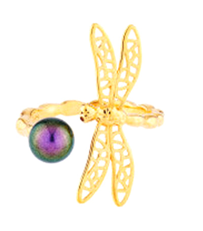 Dragonfly-Iridescent Pearl Ring